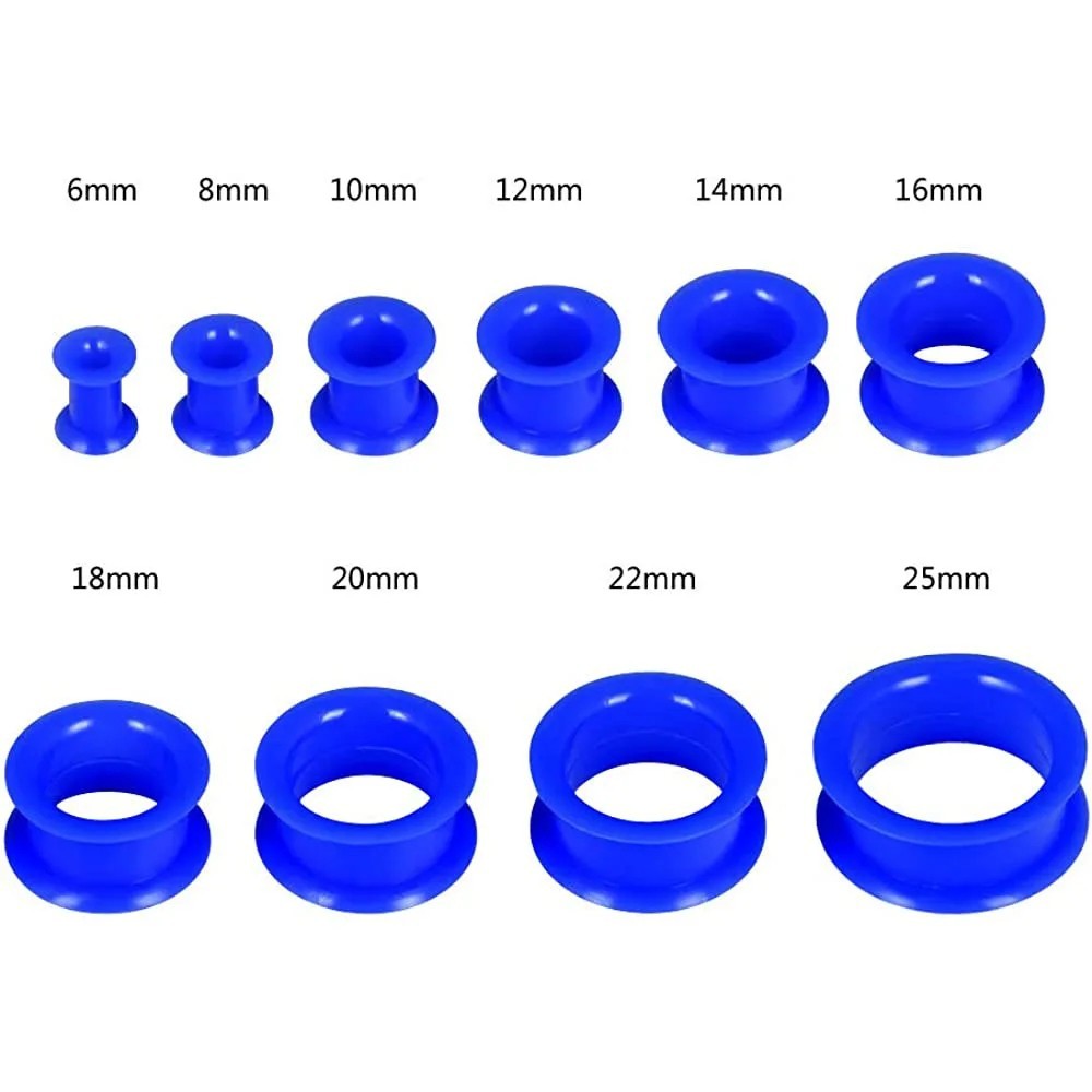 2pcs Thin Silicone Ear Plug Ear Tunnels Plugs Gauges Jewelry Earlets Flesh Gauge