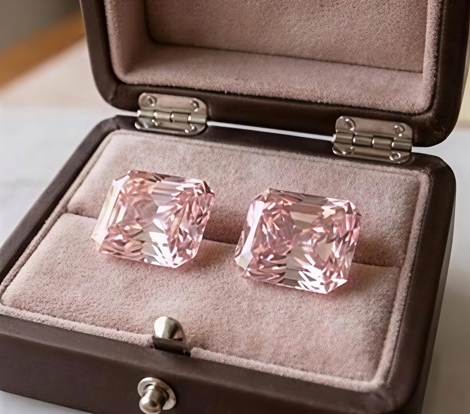 2 CT Pair Pink Color Radiant Cut VVS1 Diamond Premium Quality 7×9 Gemstone 2 p