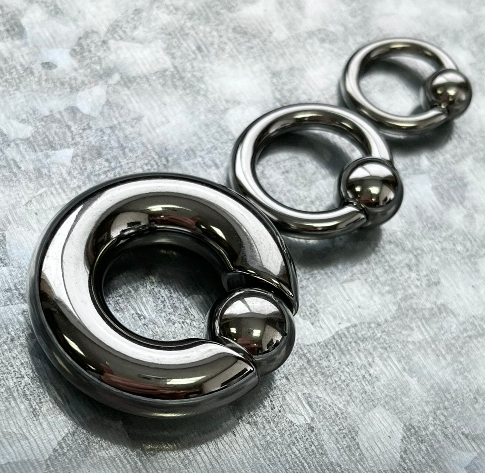 1pc Spring Loaded Captive Bead Rings 316L Surgical Steel Easy Pop Out 8g-00g