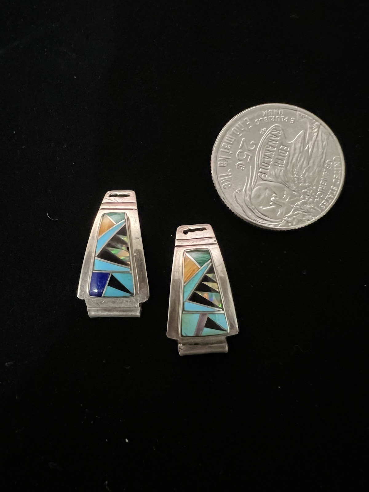 Vintage Sterling Native American Indian Handmade SMALL Watch-Tip LOT (4) Signed