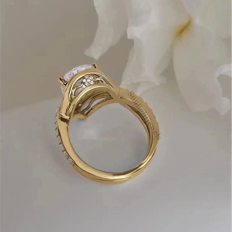 3.10 Ct Pear Cut White Treated Diamond Solitaire Ring 925 Silver Certified