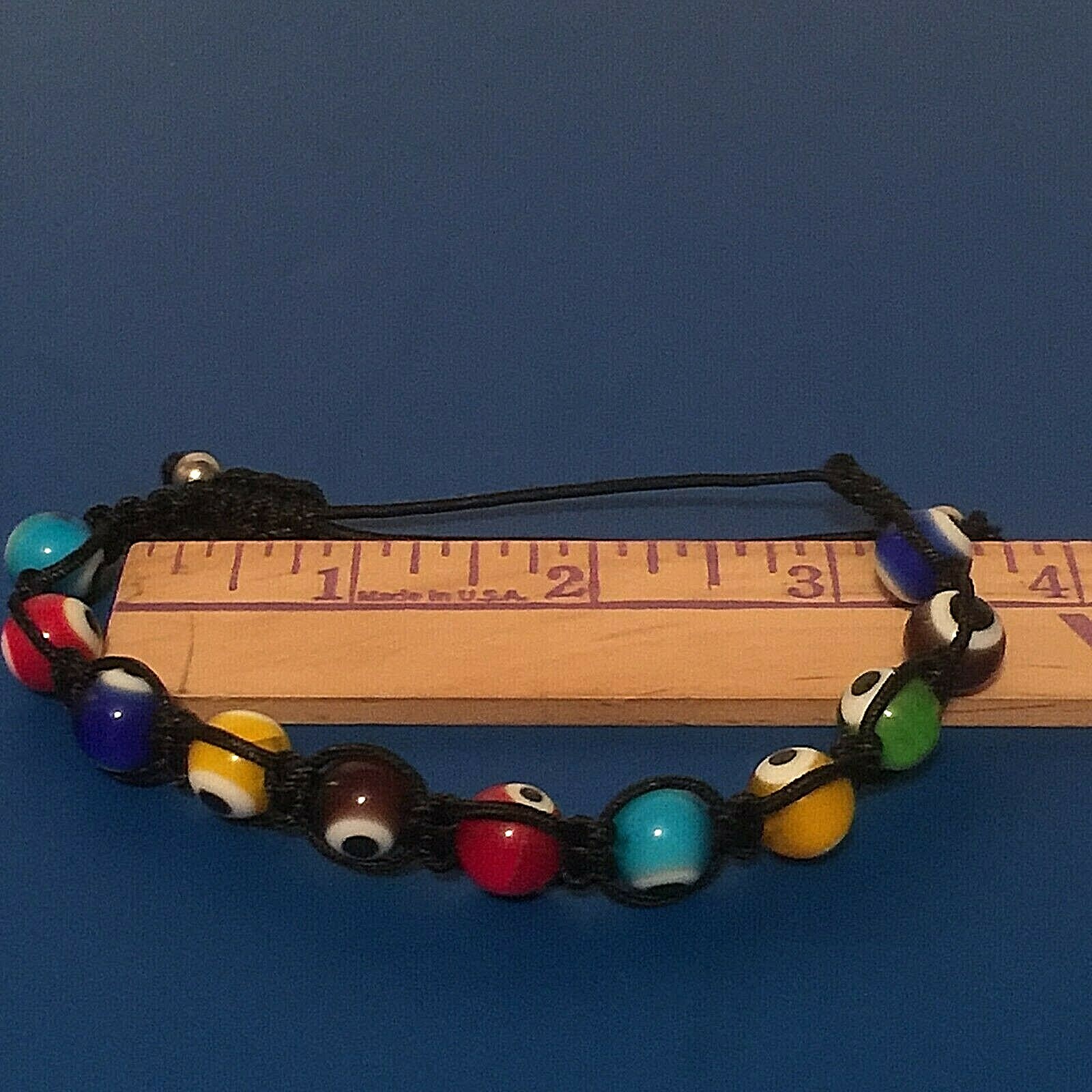 GOOD LUCK EVIL EYE RAINBOW BEADED CHARM BRACELET Women’s Men’s NEW 6″ 7″ 8″ 9″