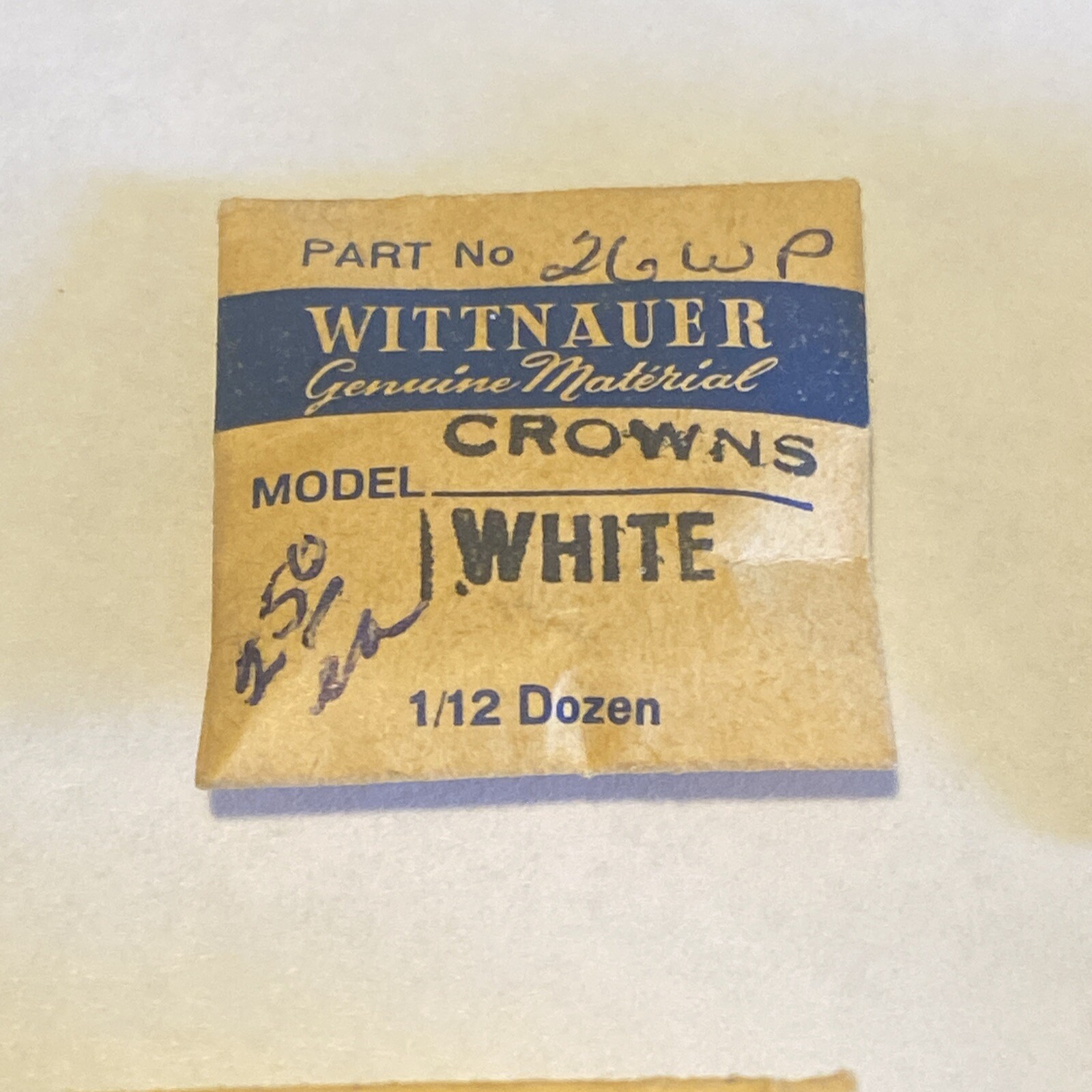 NOS Wittnauer Water Proof Crowns White & Yellow 26WP 28WP 29WP 30WP 31WP 35WP