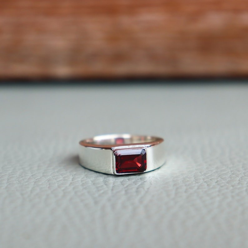 Red Garnet Ring 925 Sterling Silver Ring Handmade Ring Wedding Gift Ring