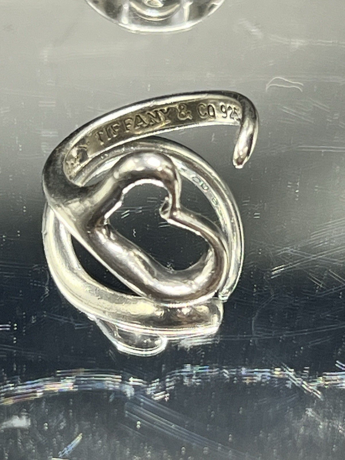 Tiffany & Co. 925 Sterling Silver Open Heart Love Band Ring Size 5.25 Signed