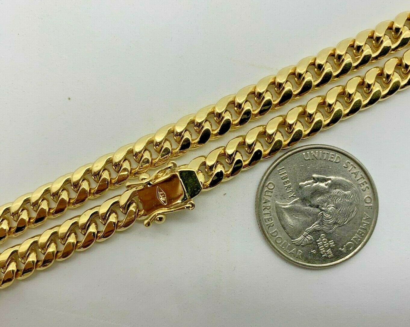 10K Hand Polished Miami Cuban Link Men’s/Women’s Chain Necklace 6.8mm 24″-30″