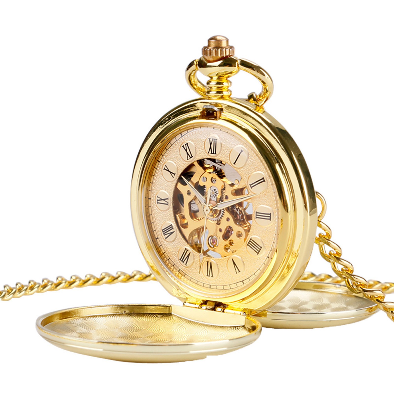 0.7in Dial Thickness Men’s Mechanical Vintage Pocket Watch Ideal Gift Kit