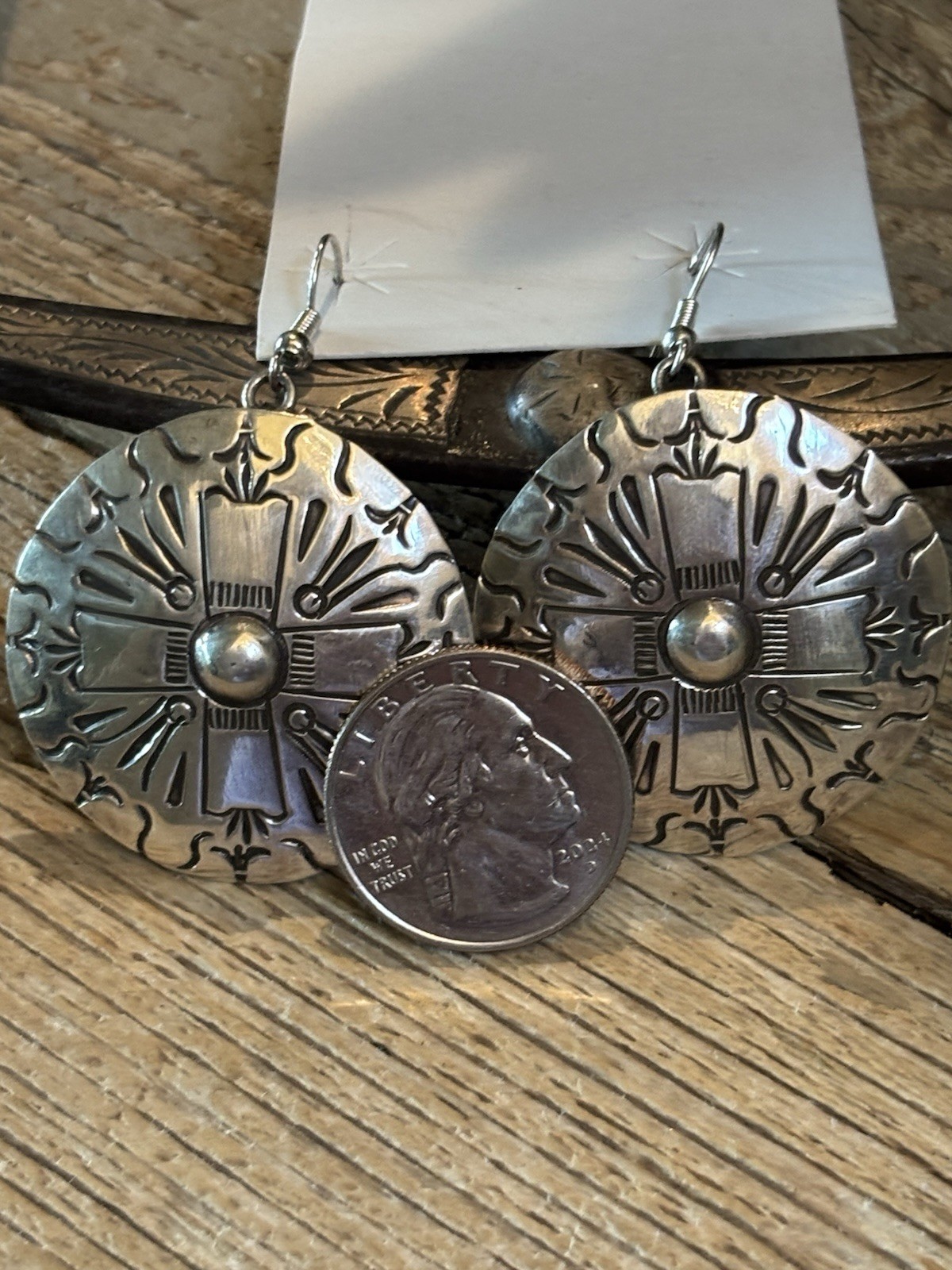 Native Sterling Silver 925 Dangle Drop Earrings French Wire Signed S. Willie