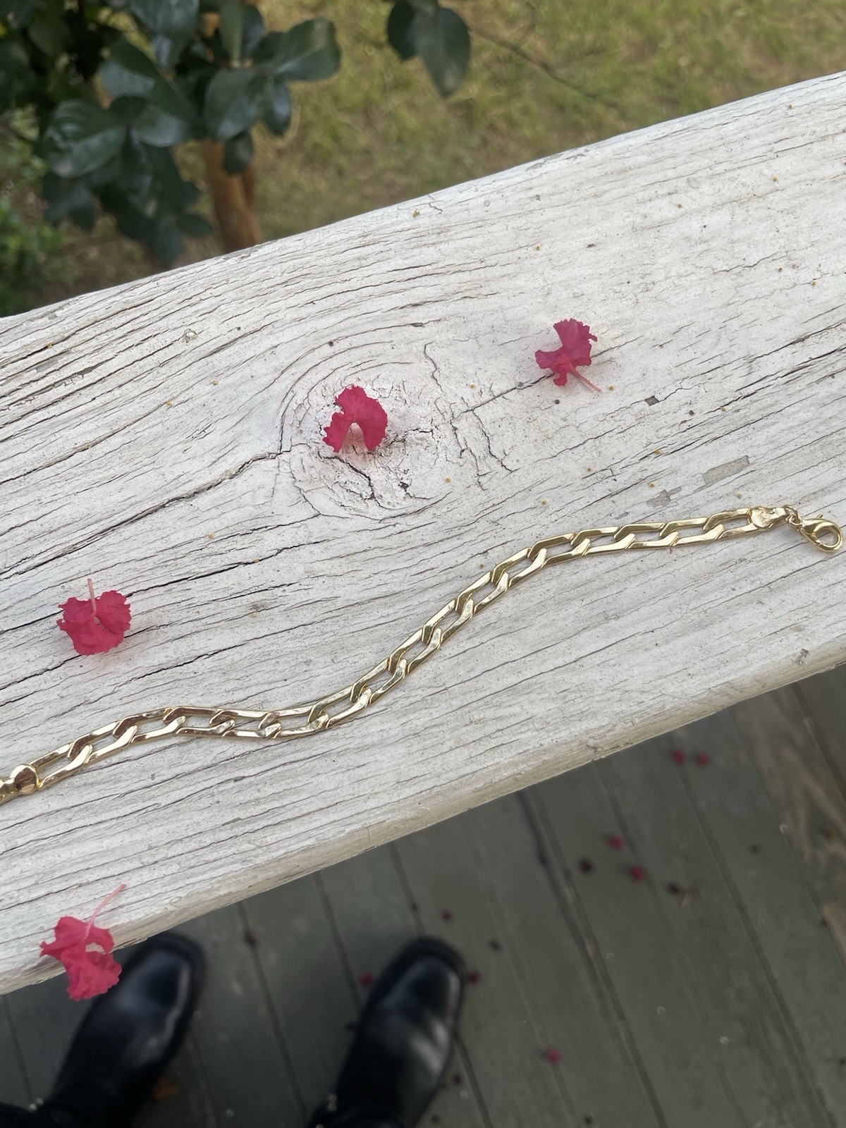 Gold Tone Paperclip Chain Link Bracelet, Lobster Clasp