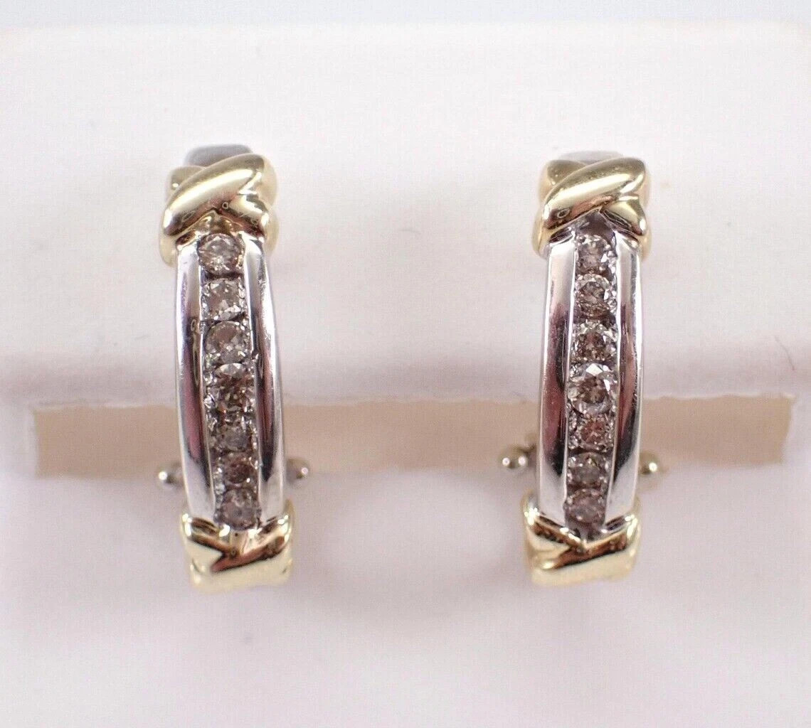 2Ct Round Cut Lab Created Diamond Women’s Hoop Earrings 14k Two Tone Gold Plated