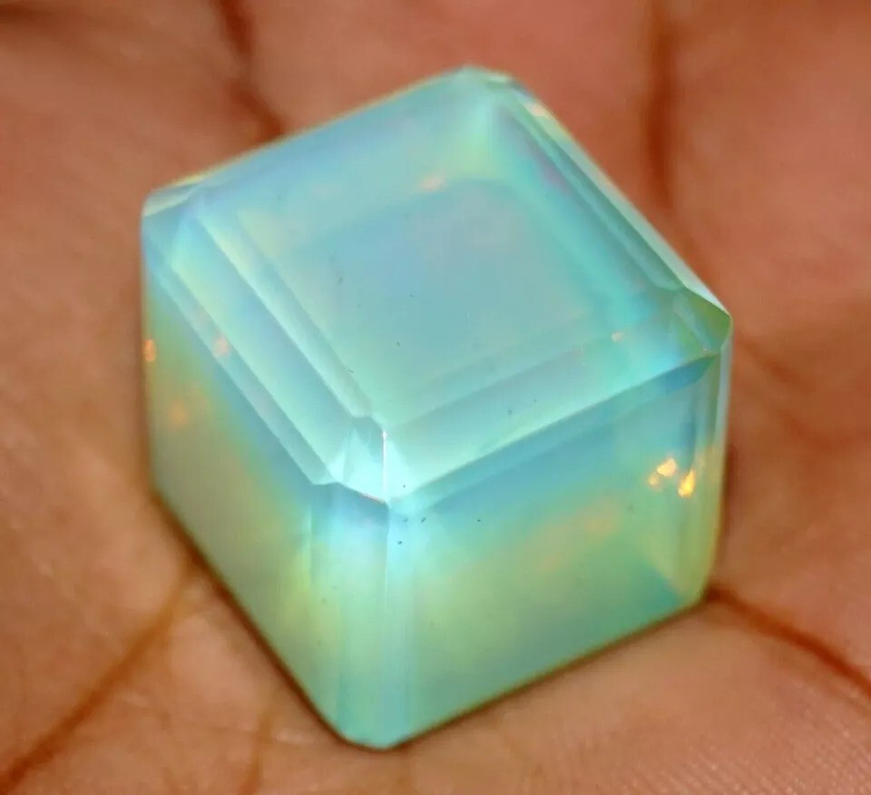 Opal Cube Cut Untreated Natural Fire Welo Australian Certified 80+ Ct Gemstone