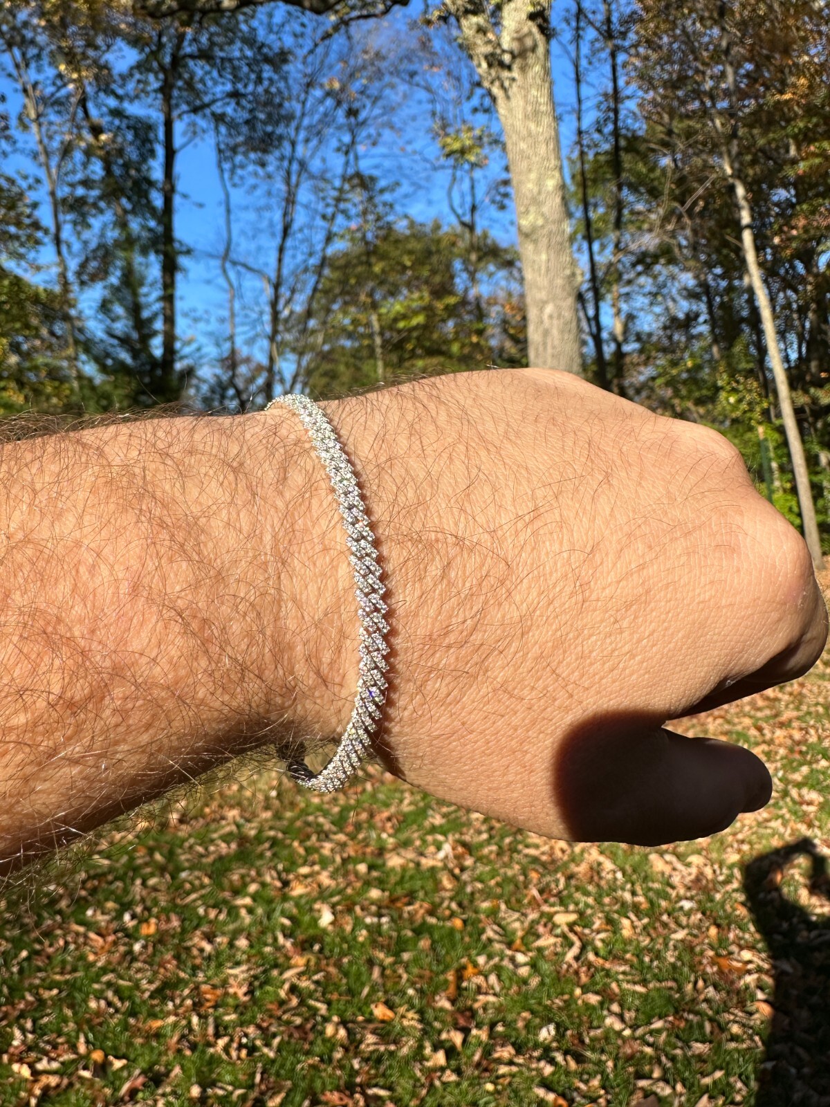 MOISSANITE Real Mini 5mm Micro Miami Cuban Link Prong Bracelet Iced 925 Silver
