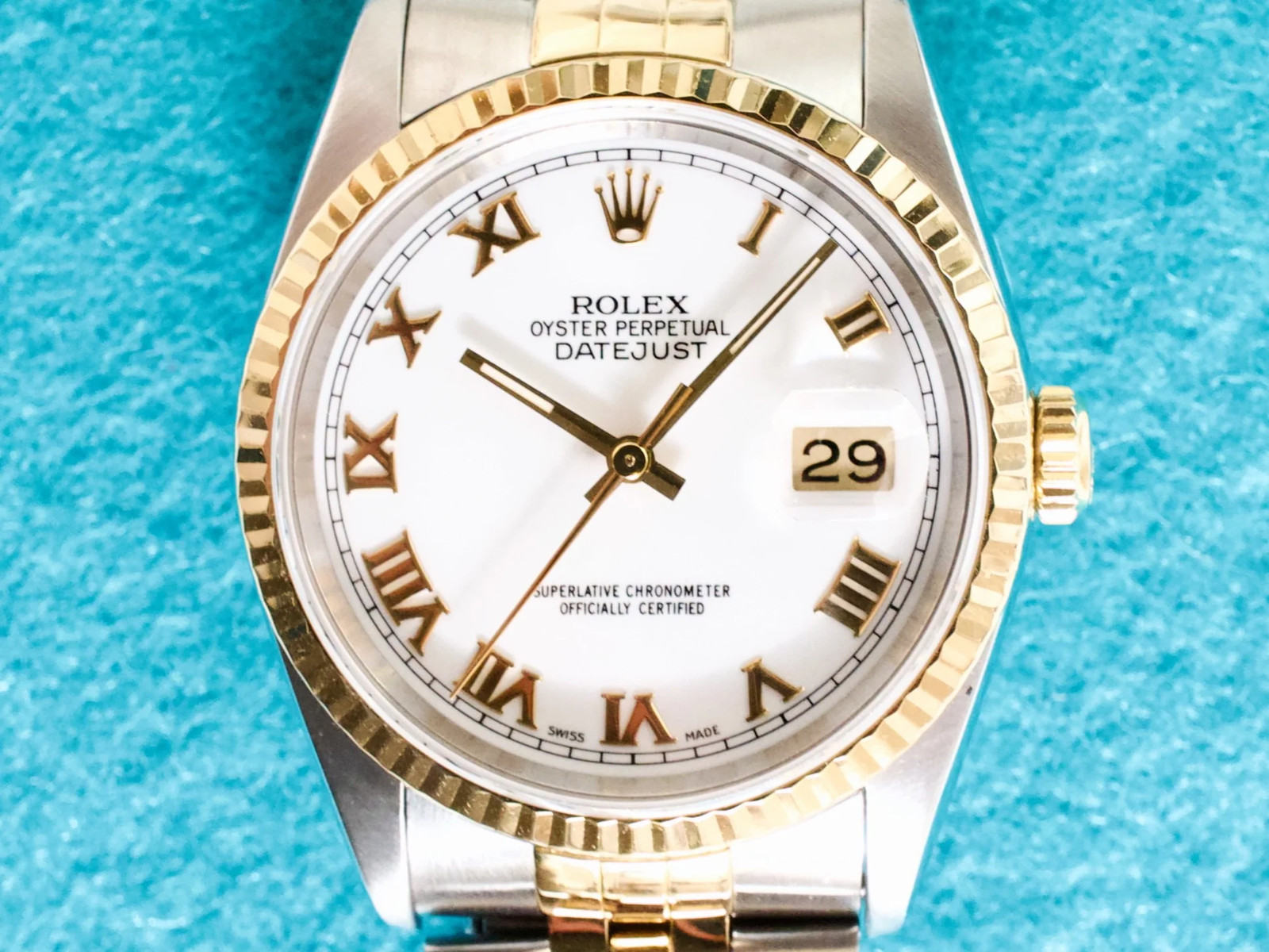 Rolex Datejust 16233 36MM Automatic Serviced Two-Tone 18k Yellow Gold Bezel