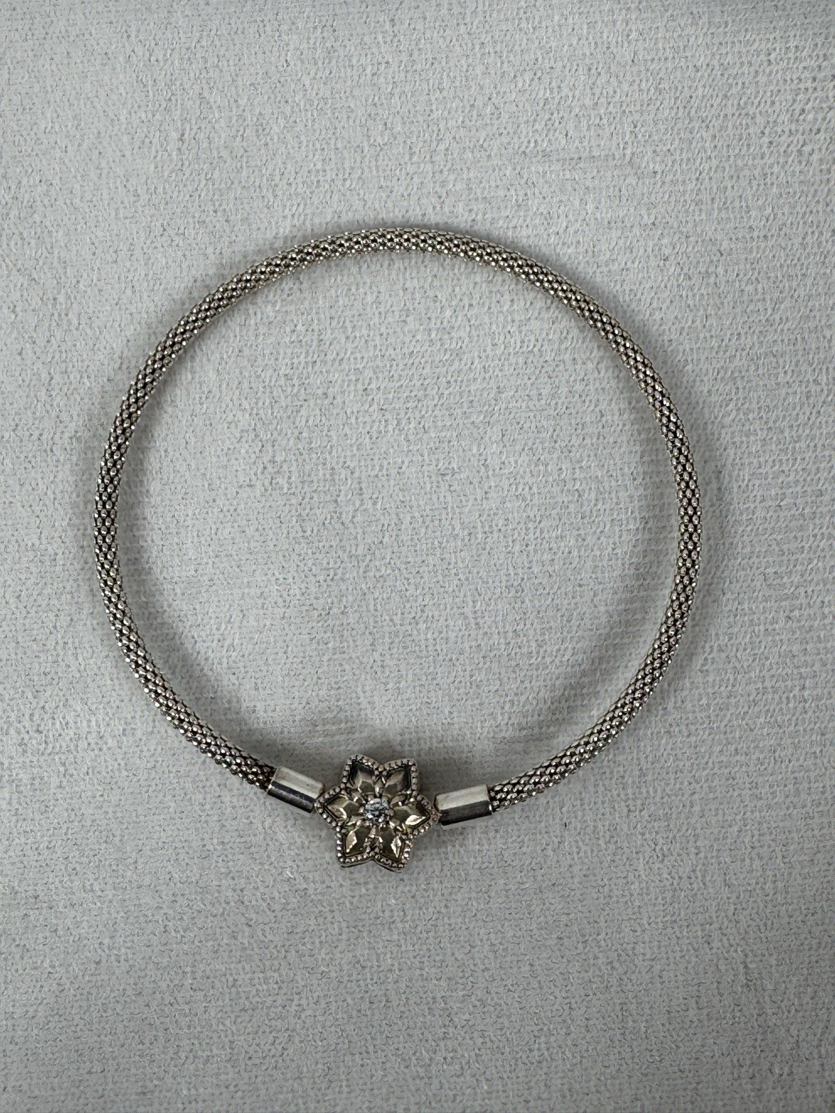 Pandora Shine Bright Sterling Silver 925 Mesh Bracelet Reversible Charm Clasp