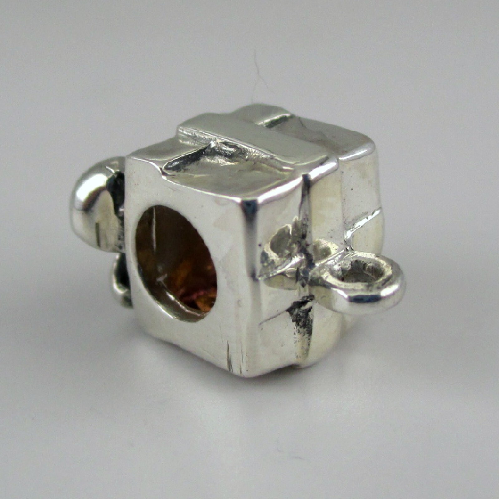 Sterling Silver GIFT BOX Charm Bead PRESENT for Bracelet PENDAN Converter DANGLE