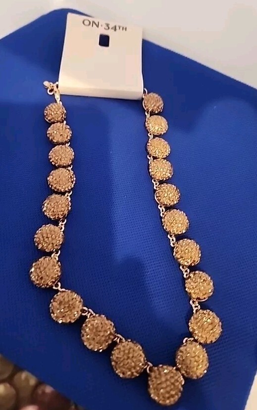 ON 34TH Pavé Fireball All Around Necklace, 16″ + 3″ extender