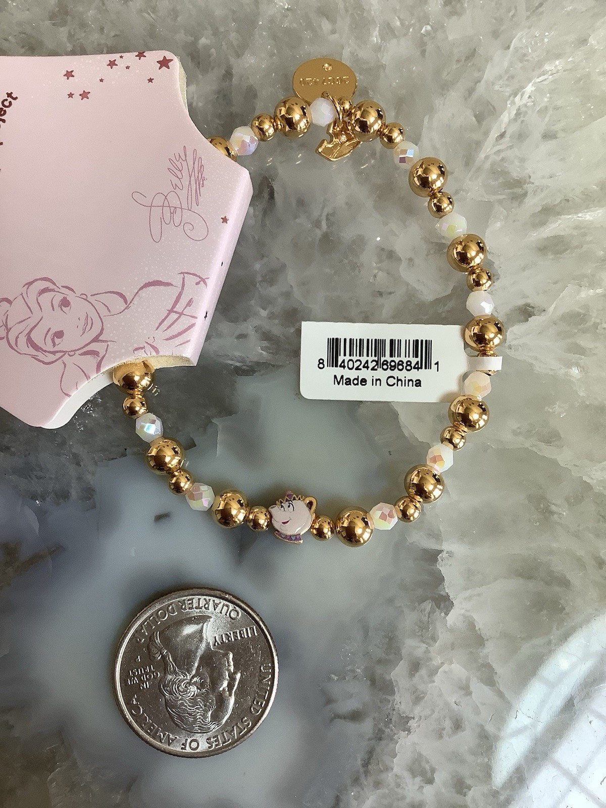 Little Words Project Disney Princess Beauty and the Beast MRS POTTS Bracelet M/L