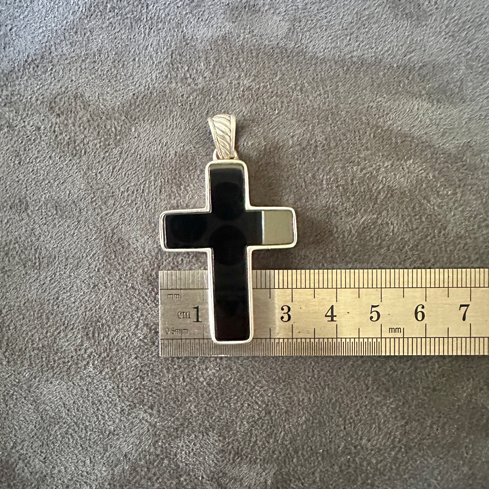 David Yurman Large Chevron Cross Pendant w/ Black Onyx – FREE SHIPPING