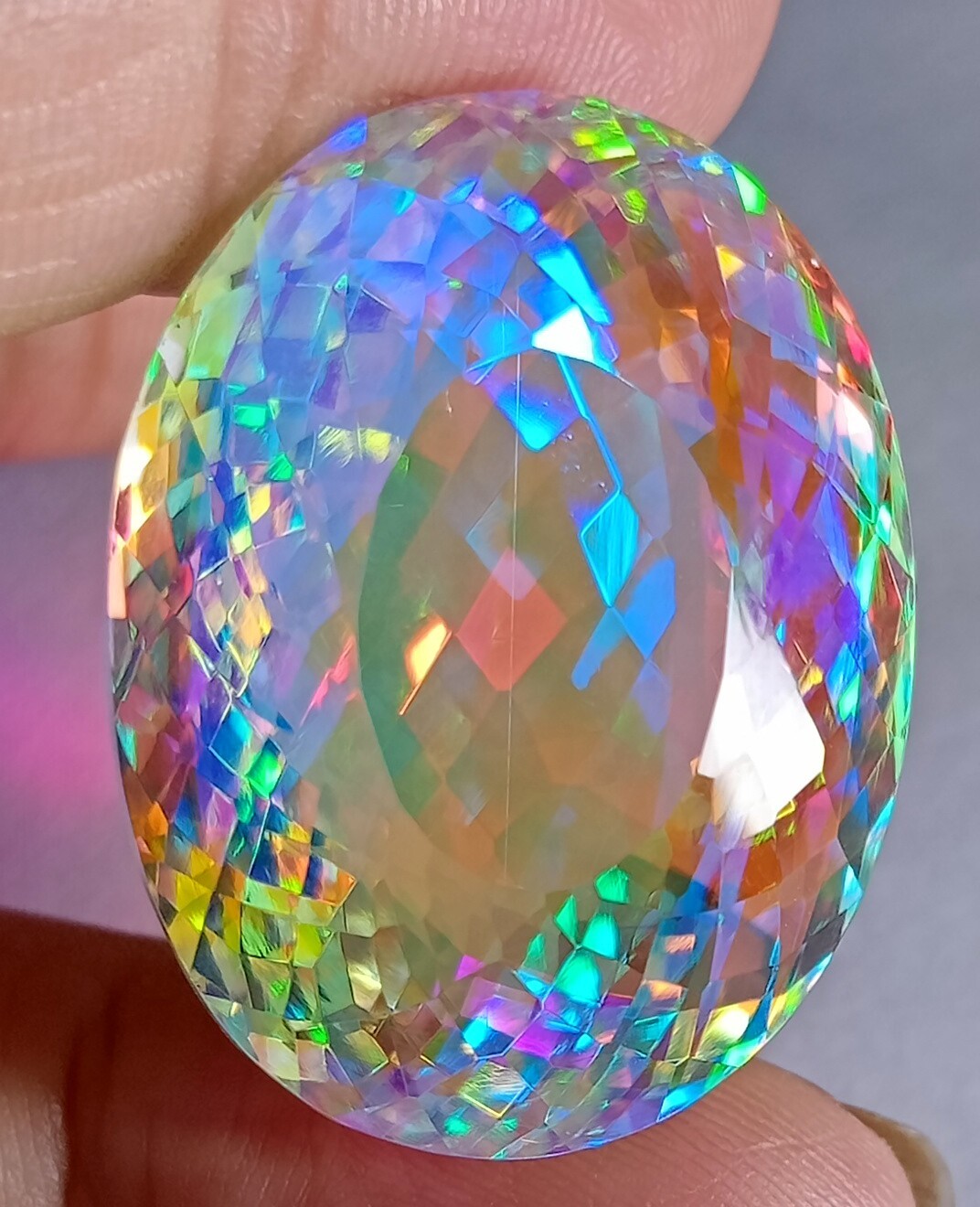 Mystic Topaz Natural Rainbow Certified Oval Cut Excellent 67.80Ct Loose Gemstone