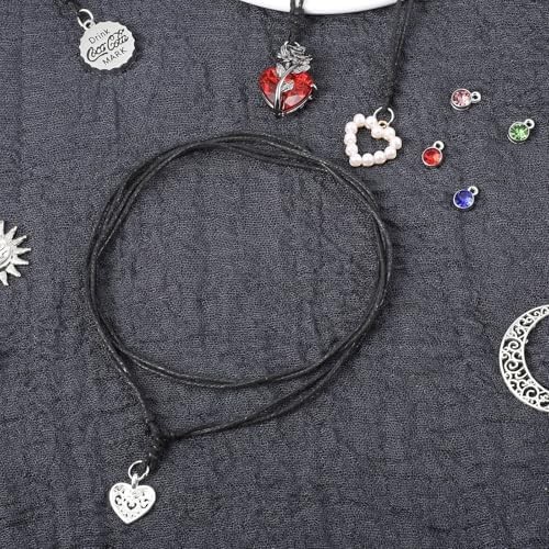 10PCS Necklace String Necklace Cord Black Adjustable Leather Rope Necklaces for