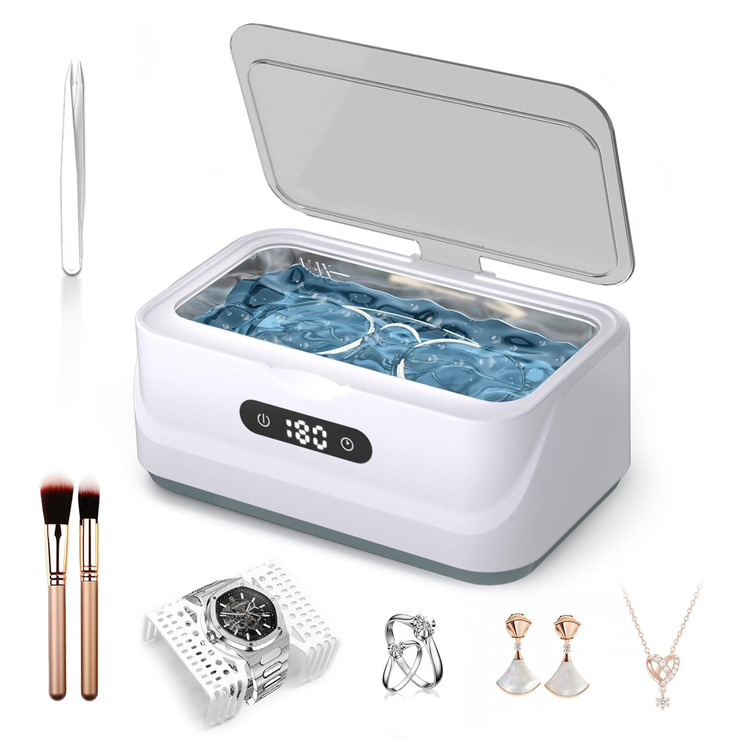 Ultrasonic Jewelry Cleaner: 48Khz Ring Cleaner Ultrasonic Machine with Digital T