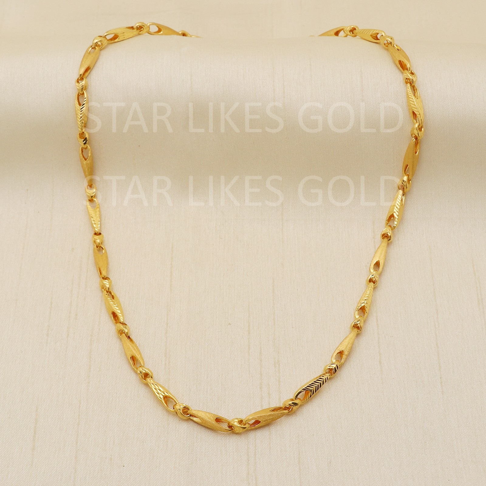 22K Yellow Gold Diamond Cut Machine Chain 19.75″ 16.56g 4.5mm Textured Link 916