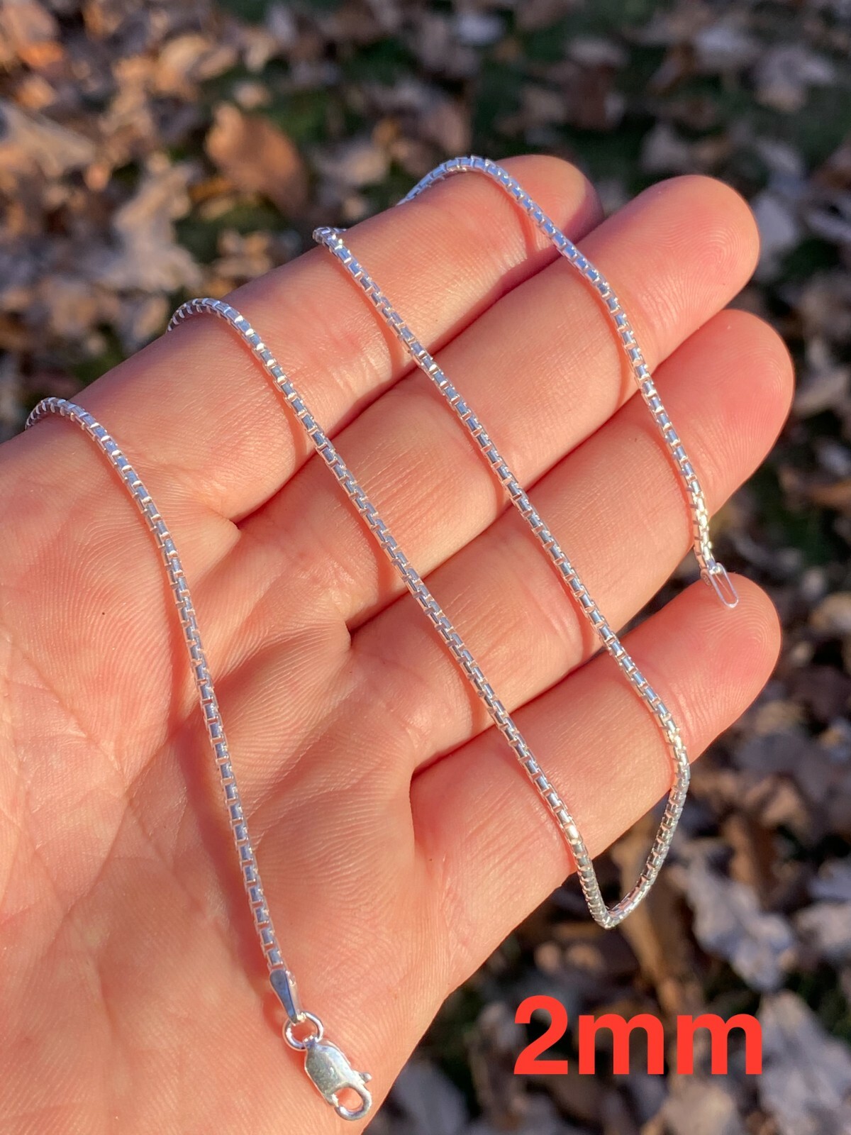 Real Solid 925 Sterling Silver Rounded Box Chain 1-3mm Necklace Men Ladies Snake