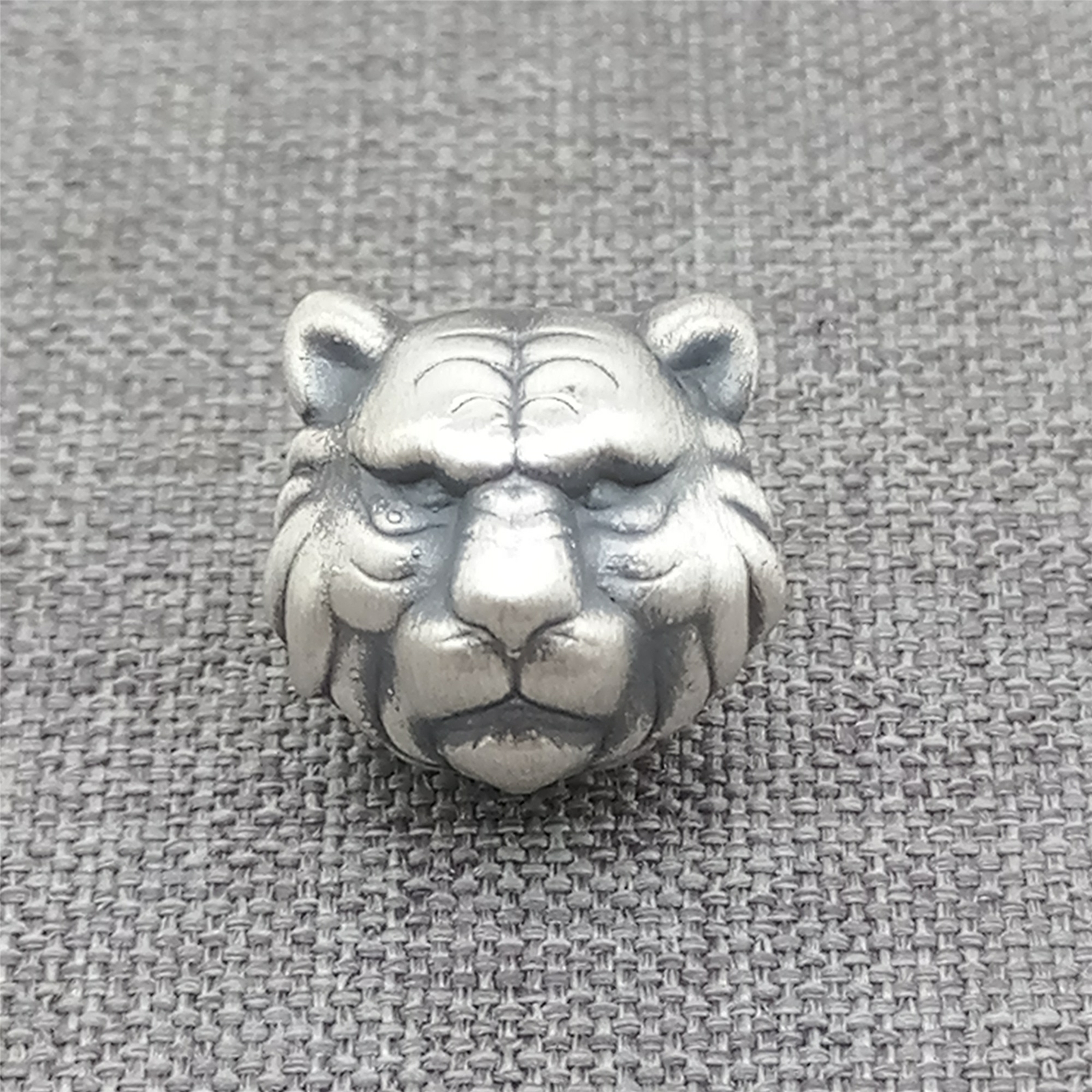Fine Silver Tiger Beads, 999 Sterling Silver Tiger for Bracelet Necklace