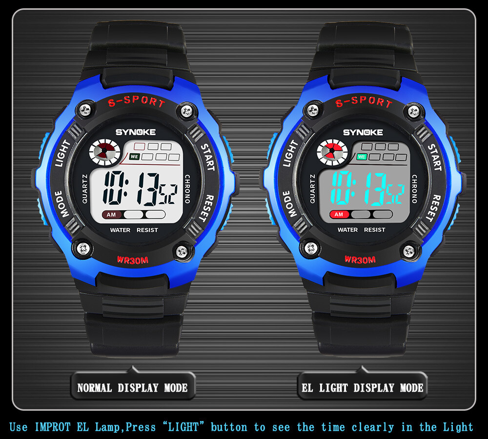 Kids Digital Electronic Watch Waterproof Children Boys Girls Sports LED Watches
