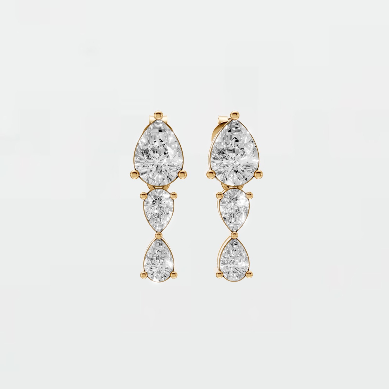 2.03 CTW Pear Lab Grown Diamond Drop Dangle Earrings Fine Jewelry