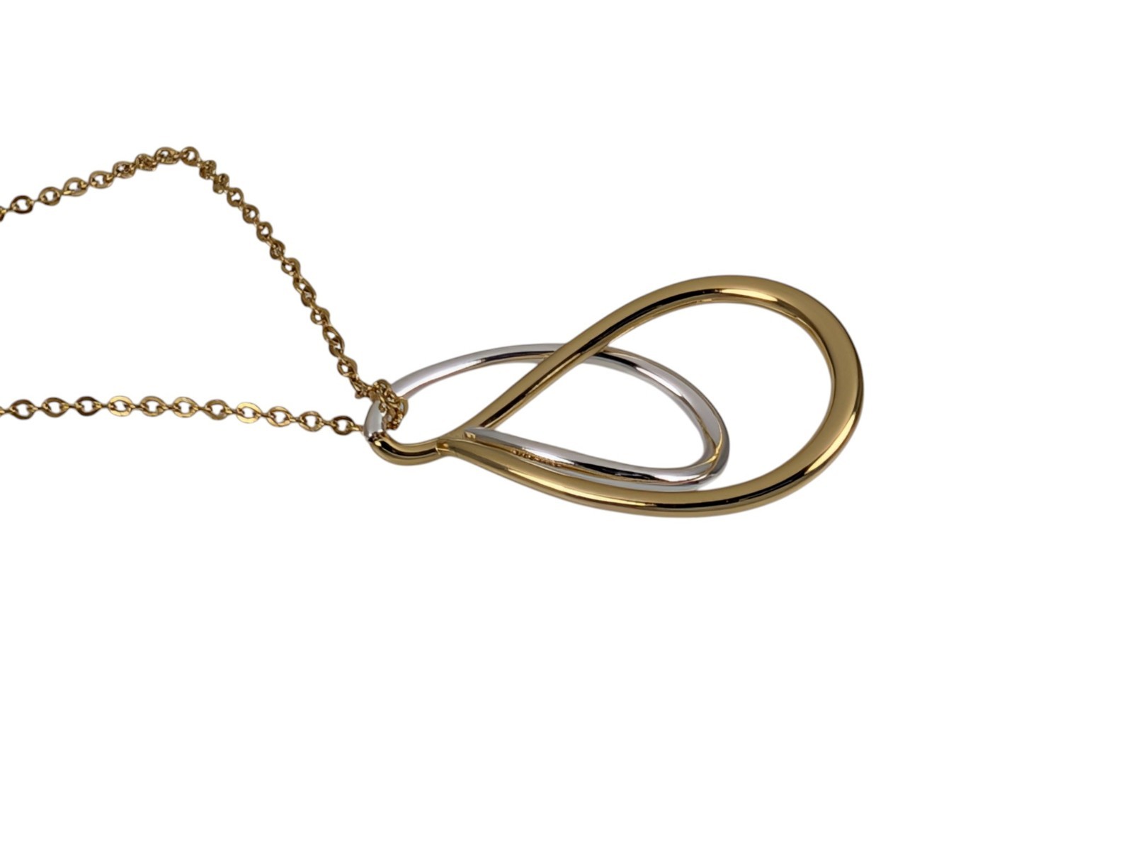 NEW 100% Authentic PANDORA Two Tone Double Pendant Gold Chain Necklace 364668C00