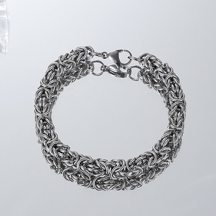 Titanium Steel Link Chain Bracelet for Men Women,Punk Hip Hop Bracelet