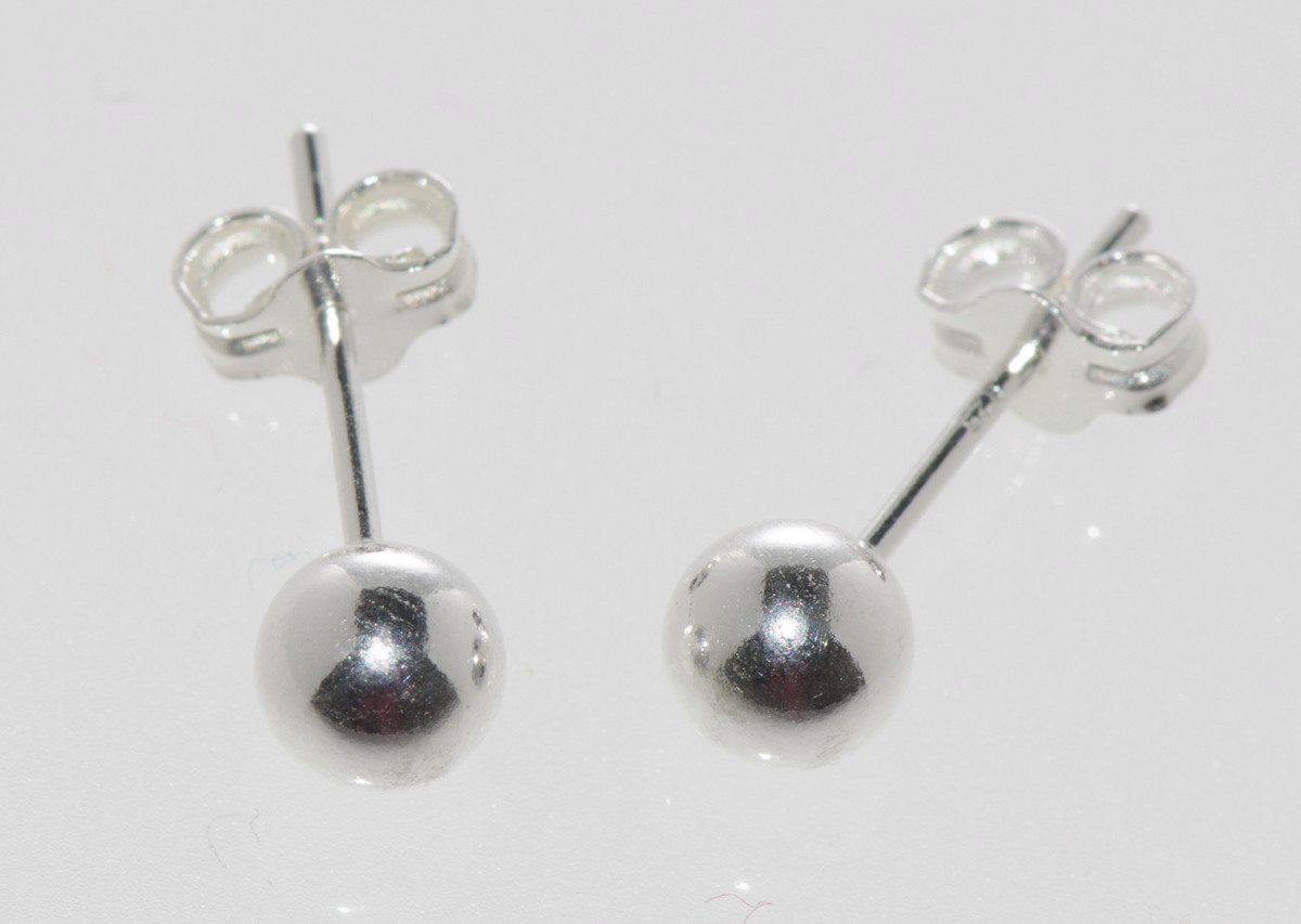 Sterling Silver Ball Stud Earrings Round 2mm 3mm 4mm 5mm 6mm 7mm 8mm 9mm 10mm