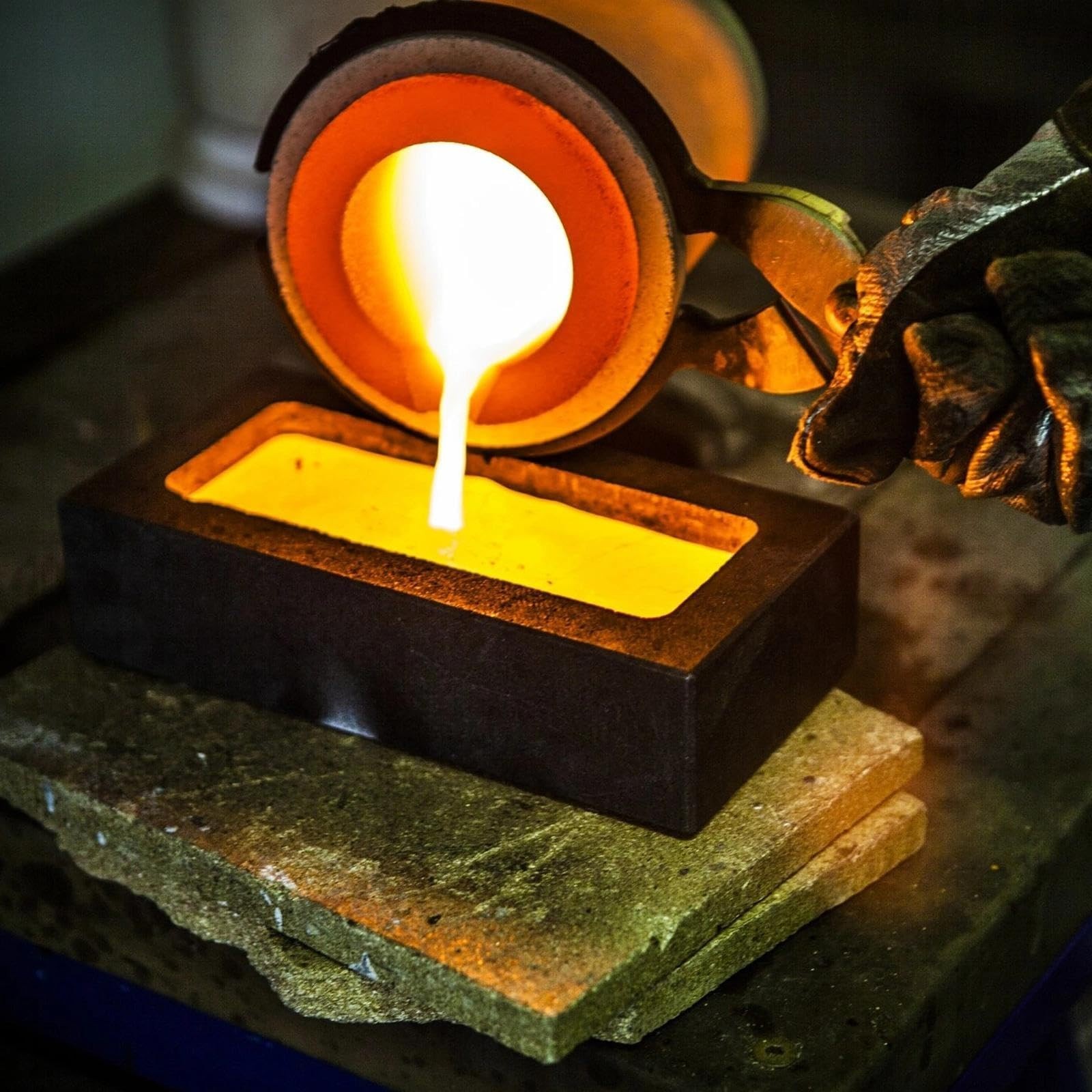4 PCS High-Purity Graphite Molds for Metal Casting | Heat Resistant Up to 1800℃/