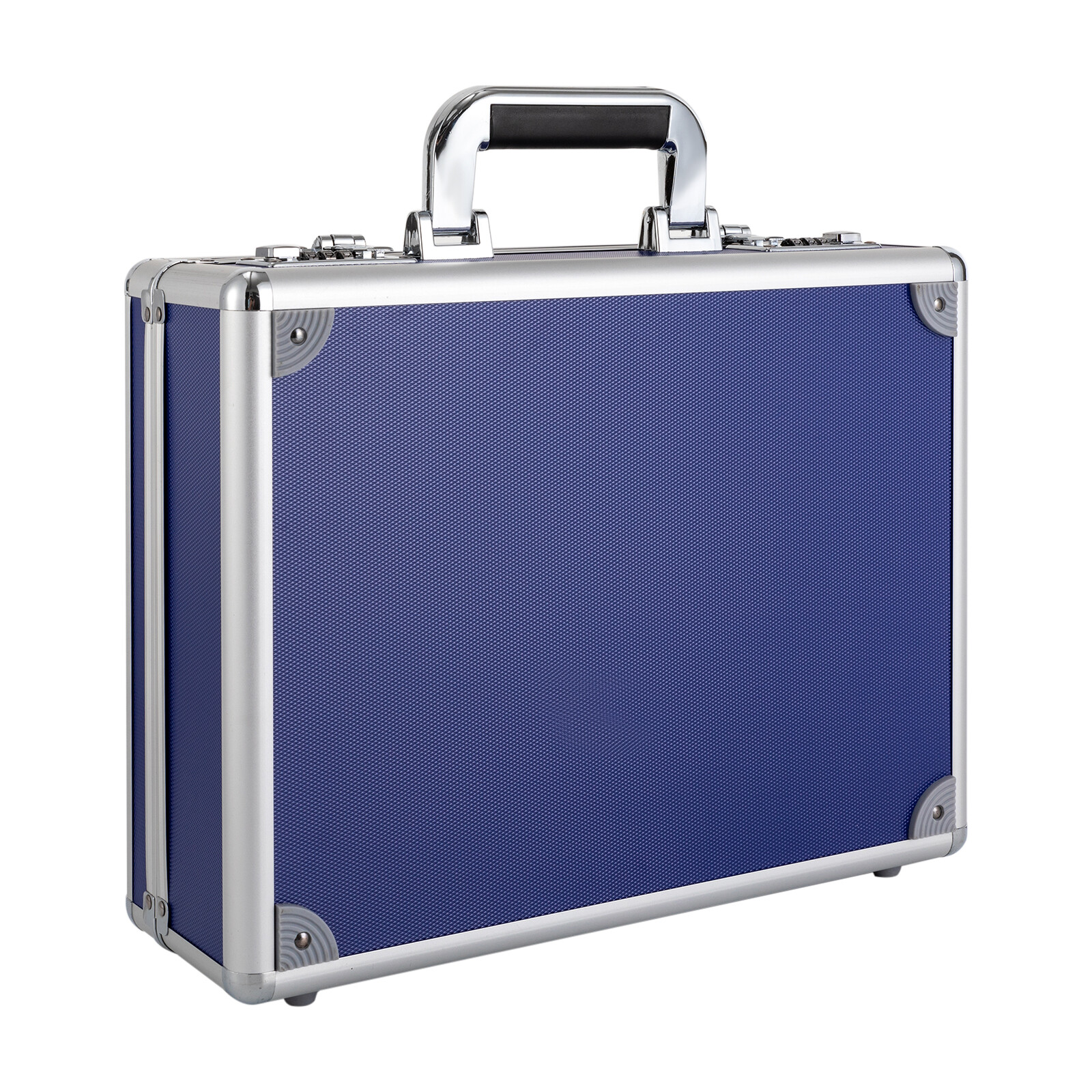 Blue 18-Slot Locking Watch Storage Case – Aluminum Alloy & ABS Briefcase