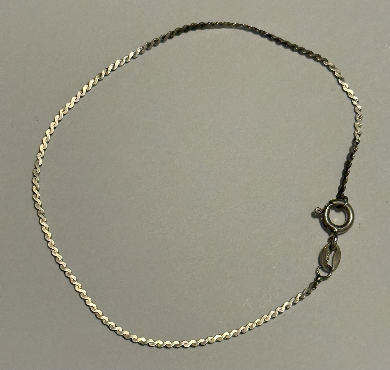 Vintage UnoAerre Italy 925 Sterling Silver Serpentine Flat Link Chain Bracelet7”