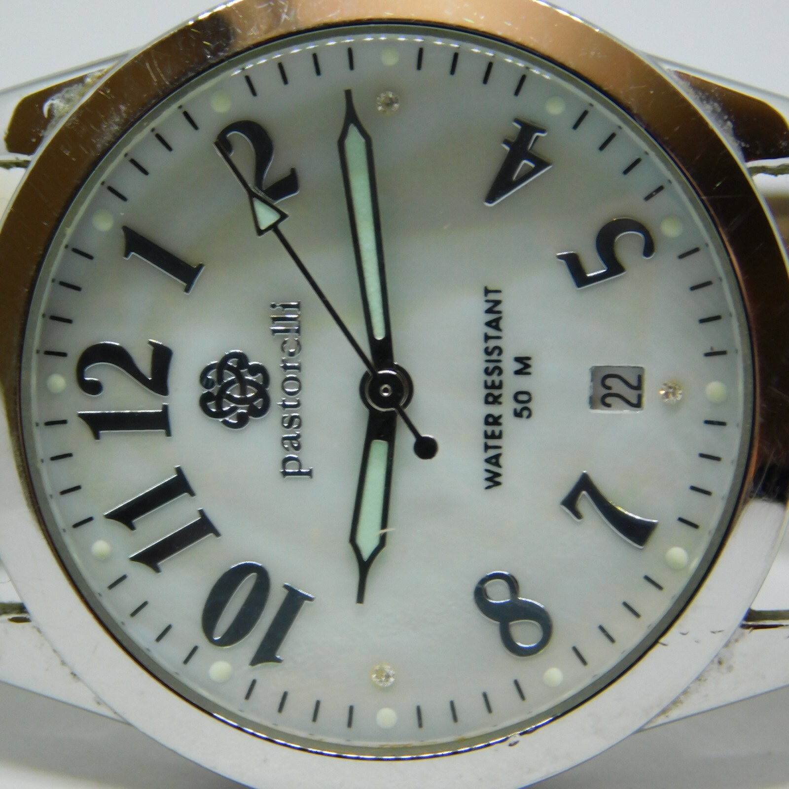 Pastorelli Silver Tone Genuine Leather Quartz Analog Women’s Watch New Battery