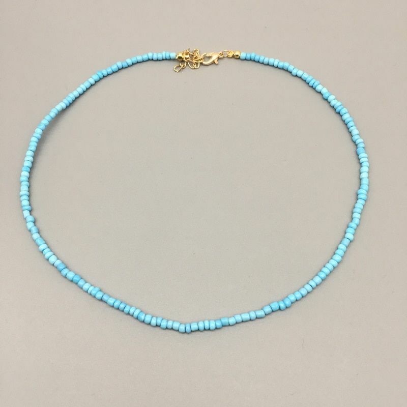 Women Necklace Seed Beads Strand String Beaded Short Jewelry 16 Inches Chokers