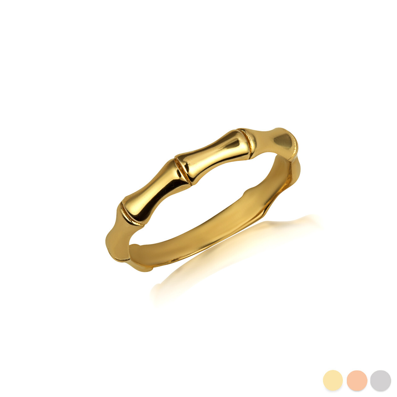 Gold Bamboo Nature Band Ring (Available in Yellow/Rose/White Gold)