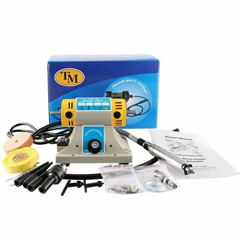 Gem Jewelry Rock Polishing Buffer Machine Bench Lathe Polisher Cutter Table Saw