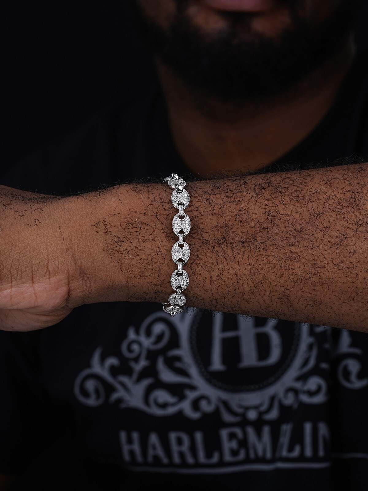 Iced Gucci Link Bracelet Solid 925 Silver Out Moissanite Passes Tester