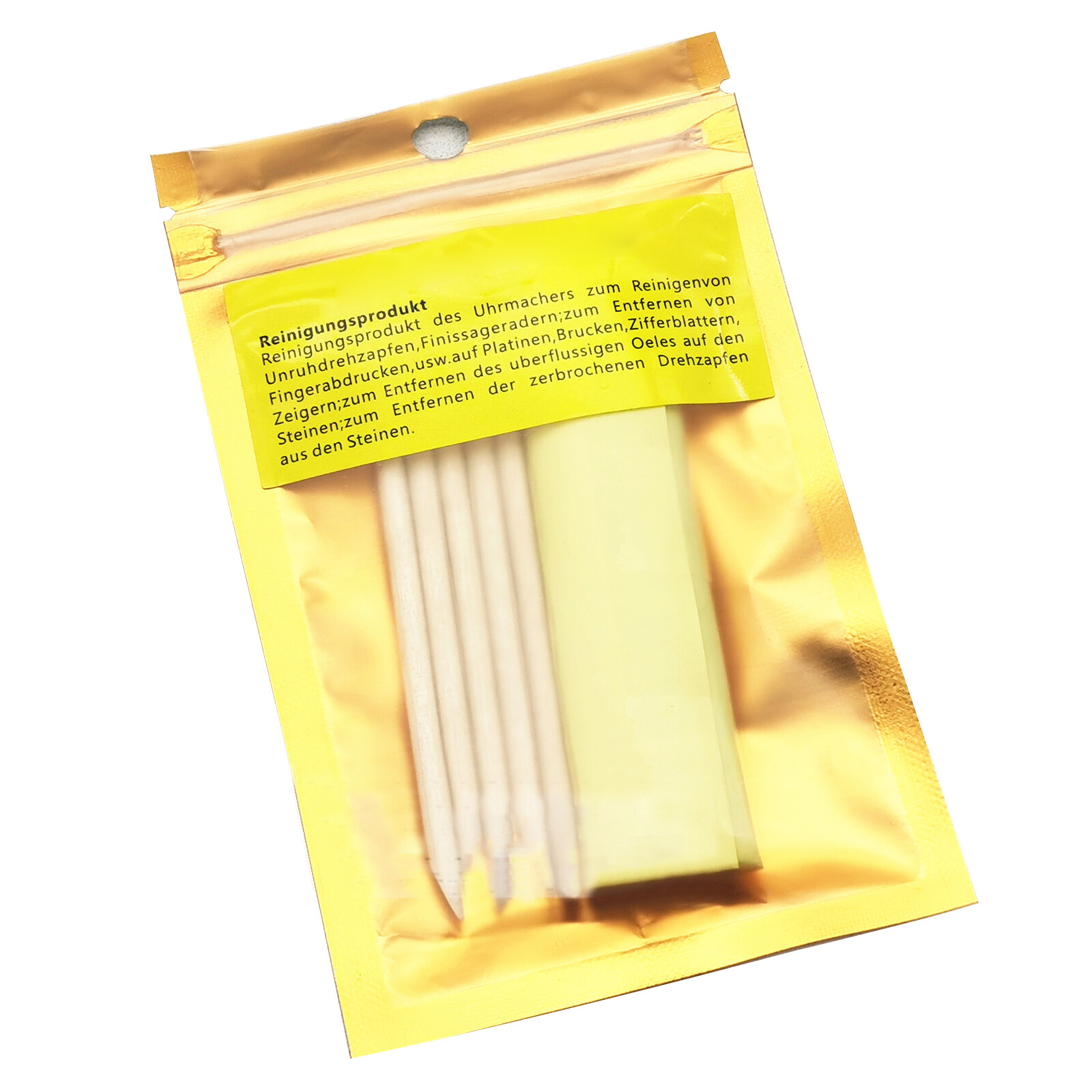 Watch Movement Cleaning Clay Rubber Putty Cleaner +Wooden Stick for Watchmakers