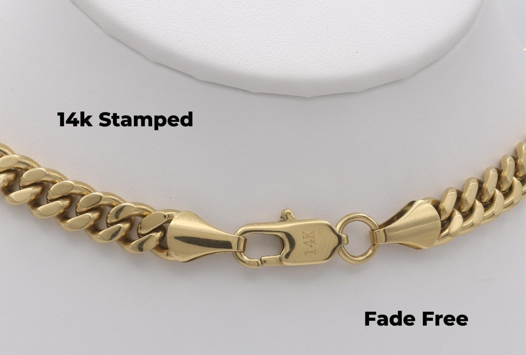 Gold Initial Necklace, 14k Heavy Plated Gold, 7mm Curb Chain For Men