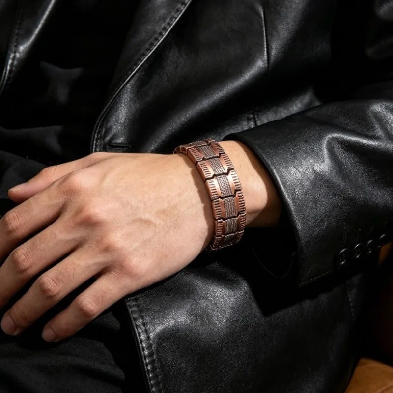 Men’s Vintage Magnetic Copper Cuff Bracelet