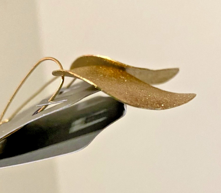 Textured Gold-Tone Disc Drop Earrings
