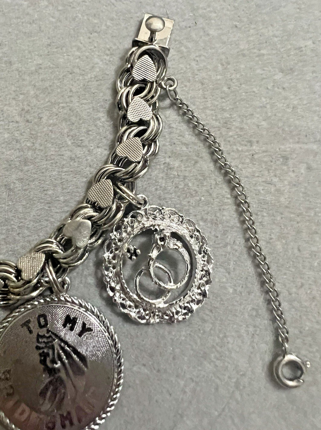 1960’s Vintage Sterling Silver Charm Bracelet Anniversary Birthday Wedding