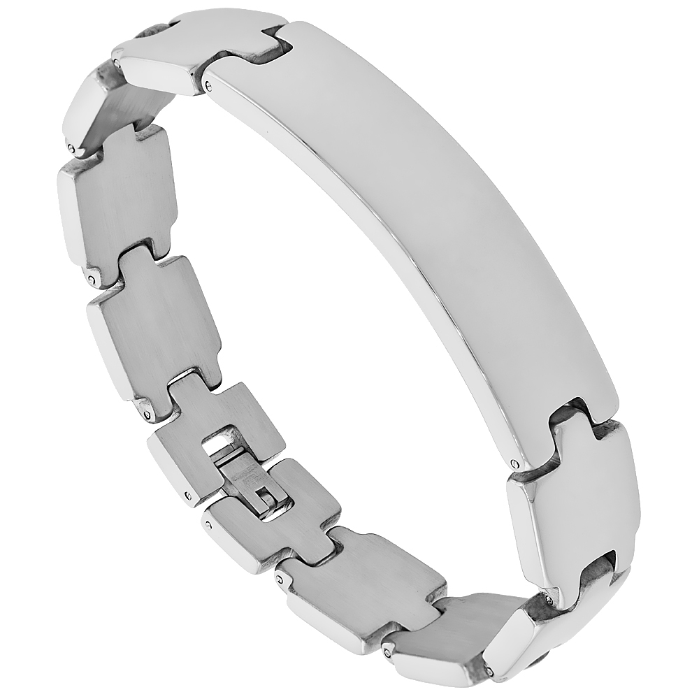Stainless Steel Identification Bar Bracelet
