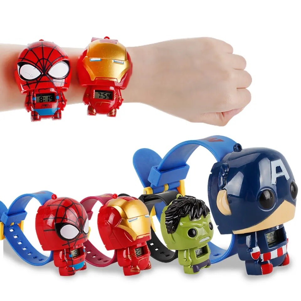 Superhero Comic Kids Digital Wrist Watch Boys Girls Toy Gift Cartoon Adjustable