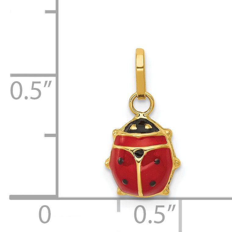 14k Enameled Ladybug Charm XCH216