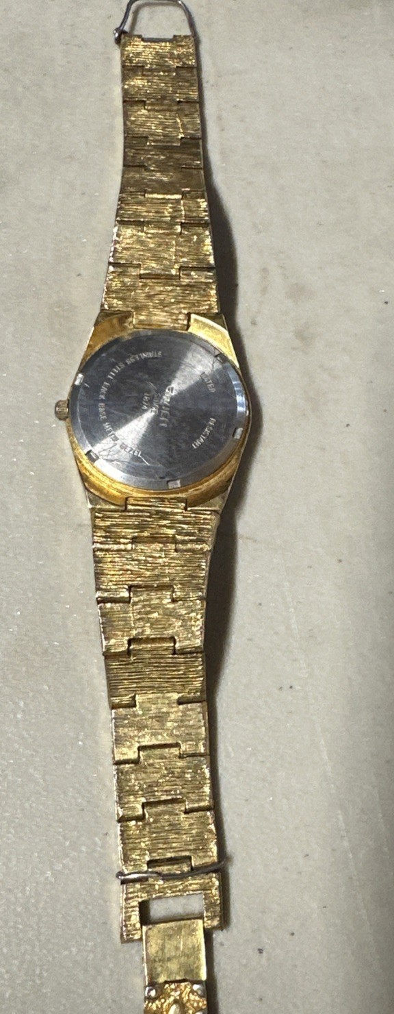 1990s GRUEN PRECISION Gold Diamond Nugget Unisex Vintage Watch